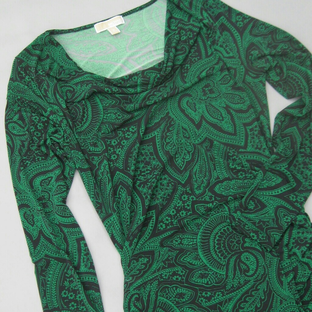 Michaela Kors paisley long sleeve dress